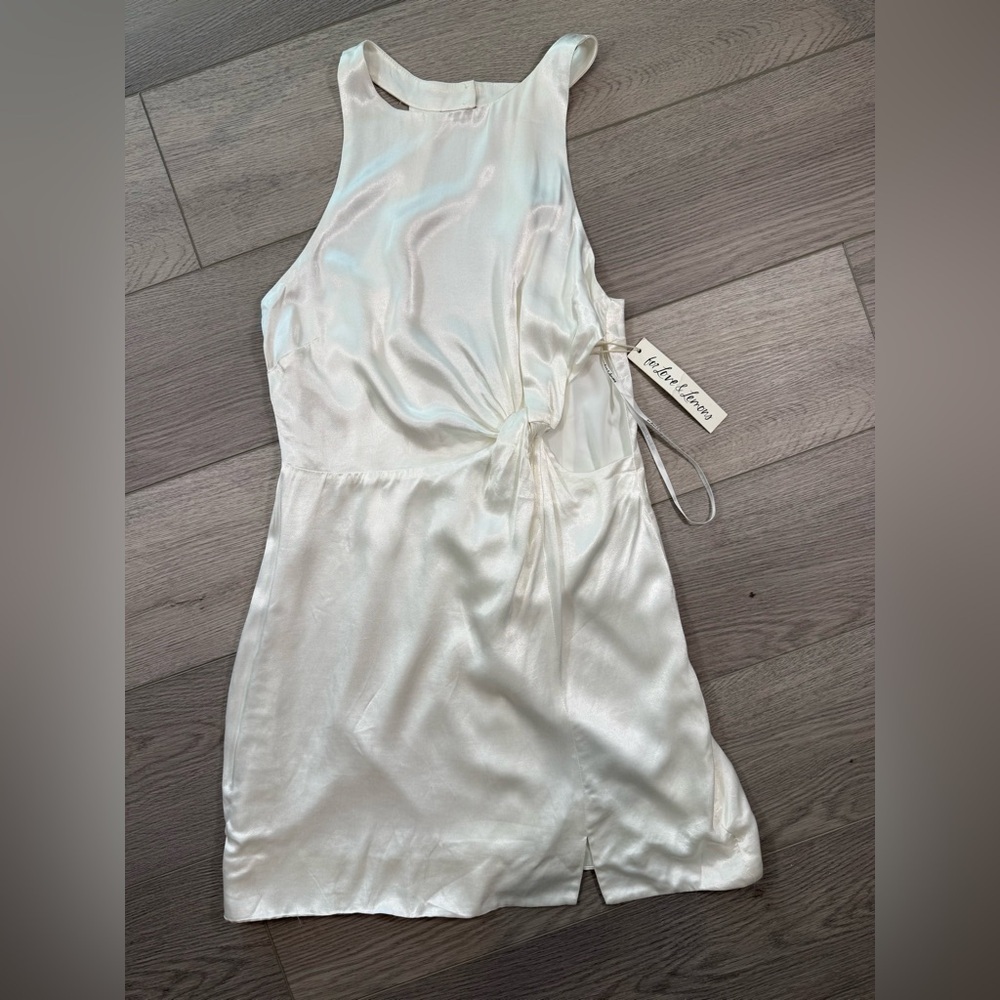 NWTFor Love and Lemons Lucy Mini Dress women white open back side cut out sz med